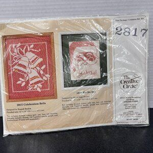 Creative Circle Celebration Bells Kit #2817 Lace Darning Christmas Festive VTG